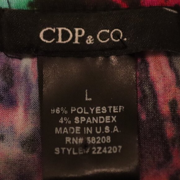 CDP & CO Spaghetti Strap Adjustable Abstract Print Tank Top Size Large - Picture 2 of 14